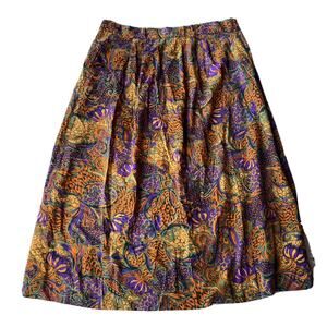 Stacey Michaels Skirt Sz XL Vintage Made in USA 100% Rayon Elastic Back Waist